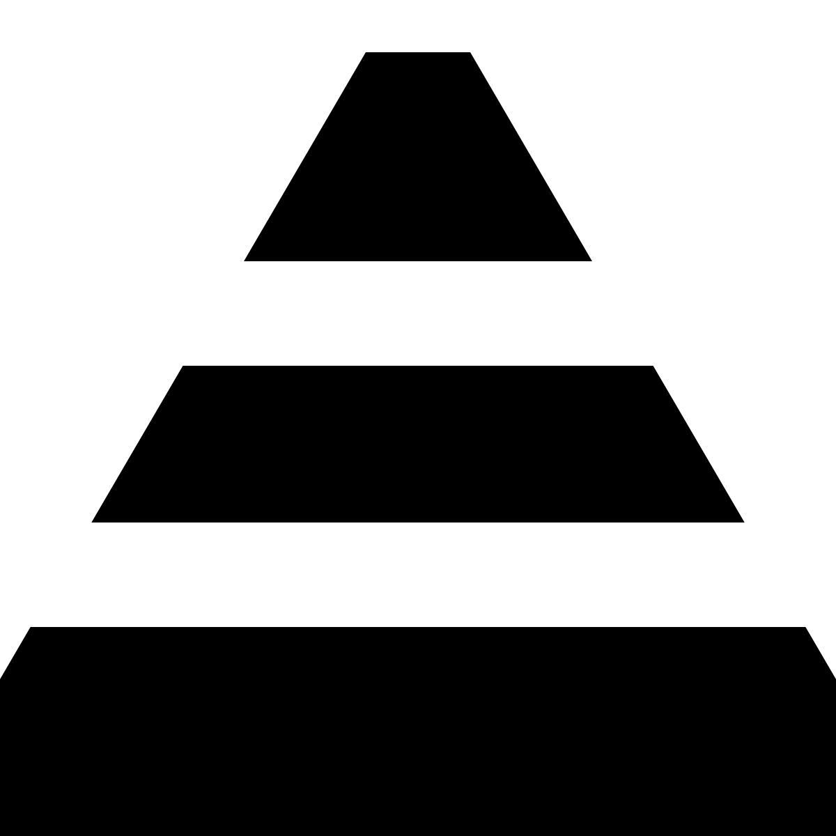 tiny glyph style pirâmide de informação icon