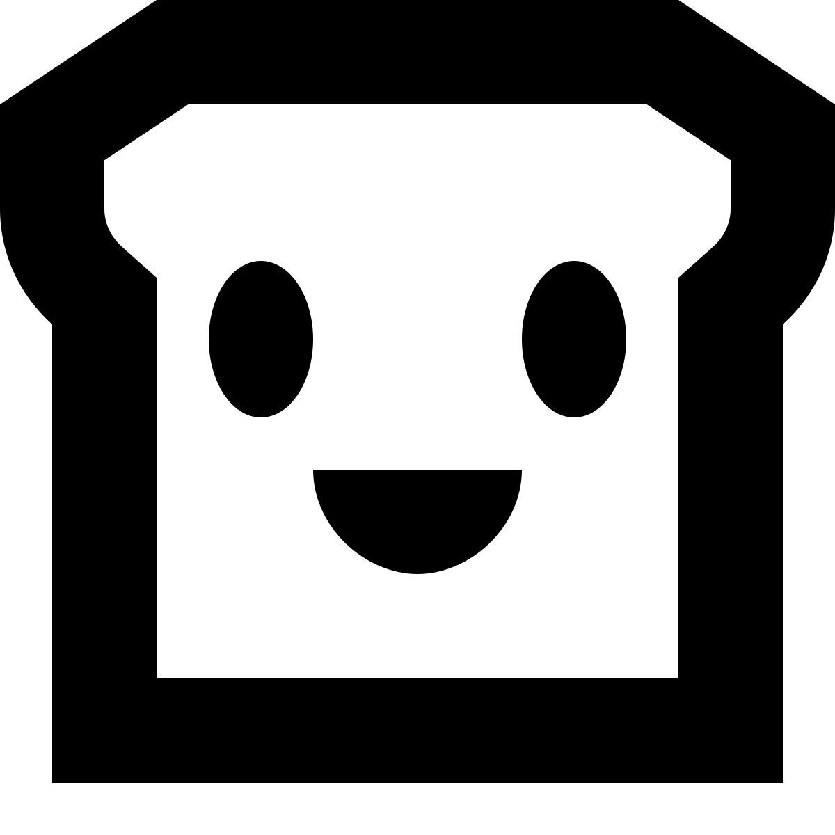 tiny glyph style kawaii bread icon