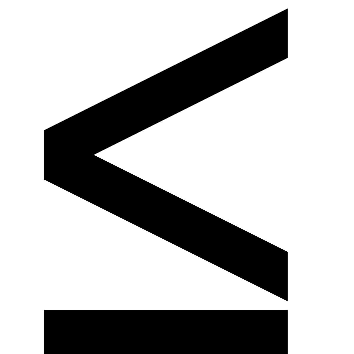 tiny glyph style 小于或等于 icon