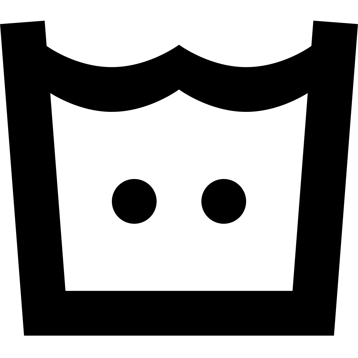tiny glyph style machine wash warm icon