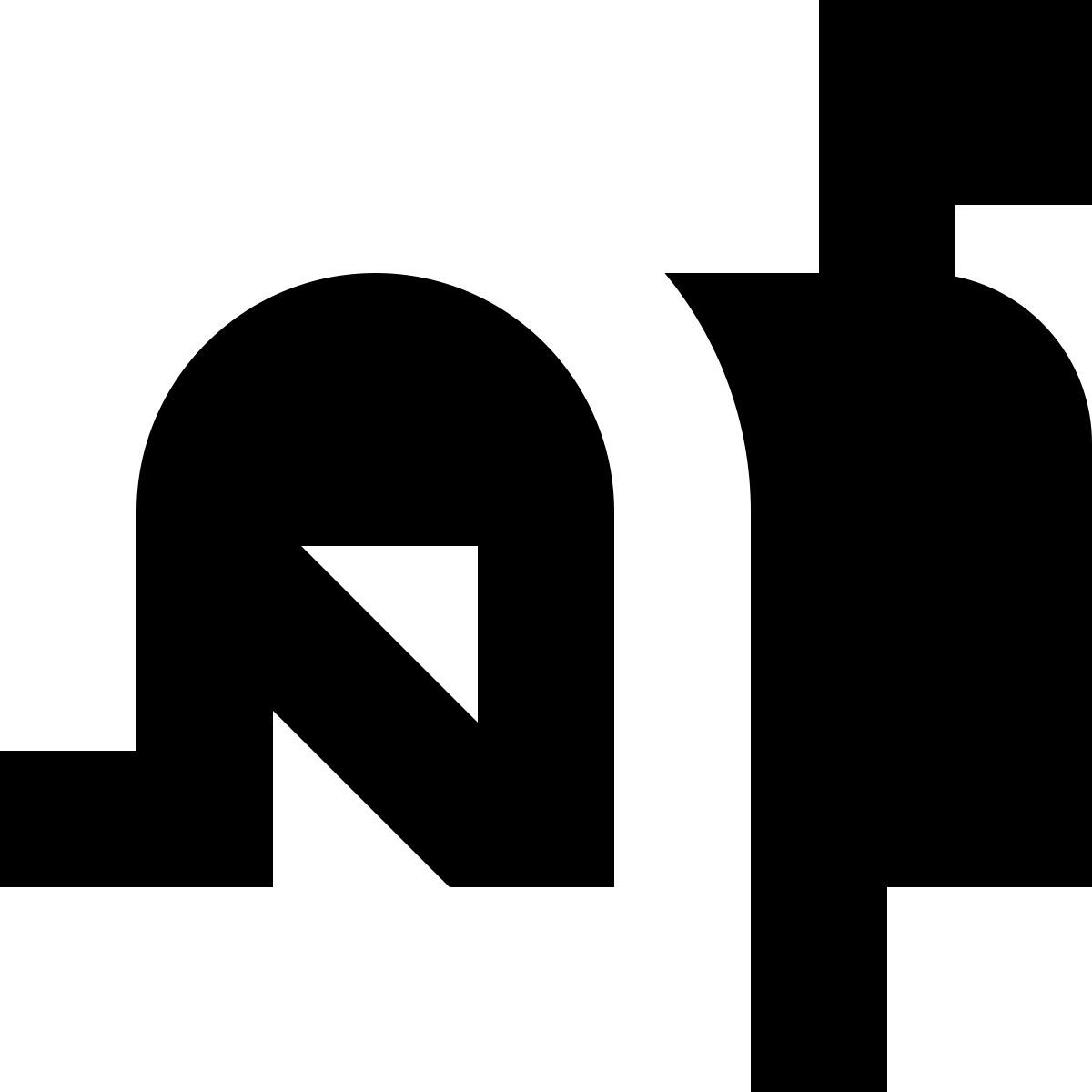 tiny glyph style boîte aux lettres avec lettre icon
