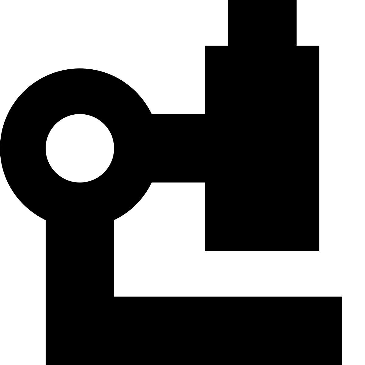 tiny glyph style microscope icon