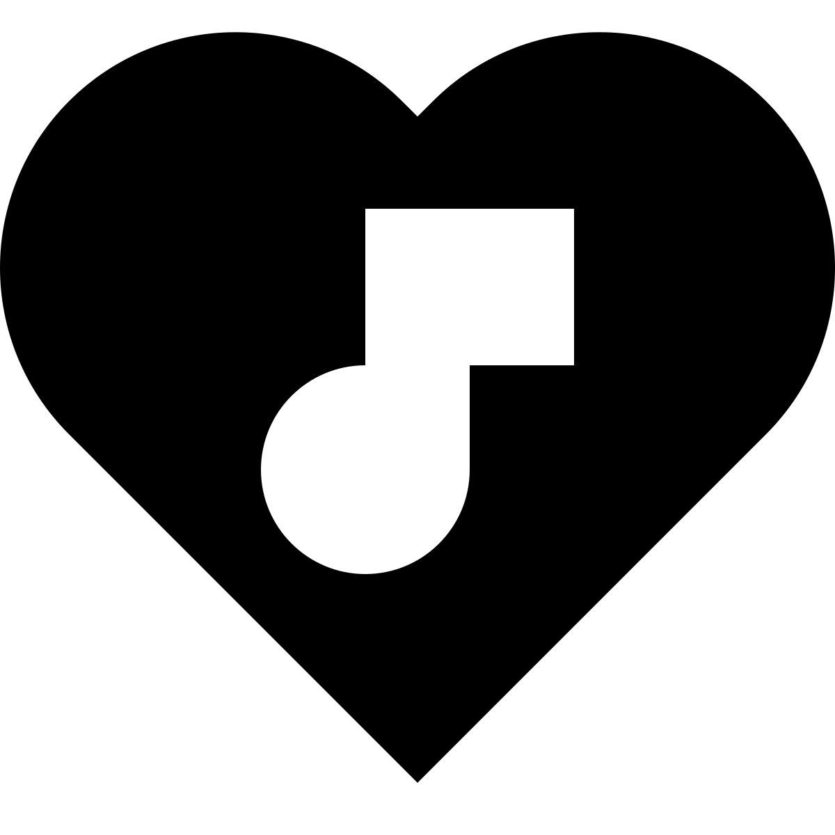 icône coeur de musique tiny glyph style