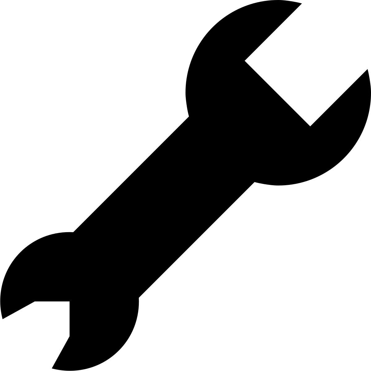 tiny glyph style open end wrench icon