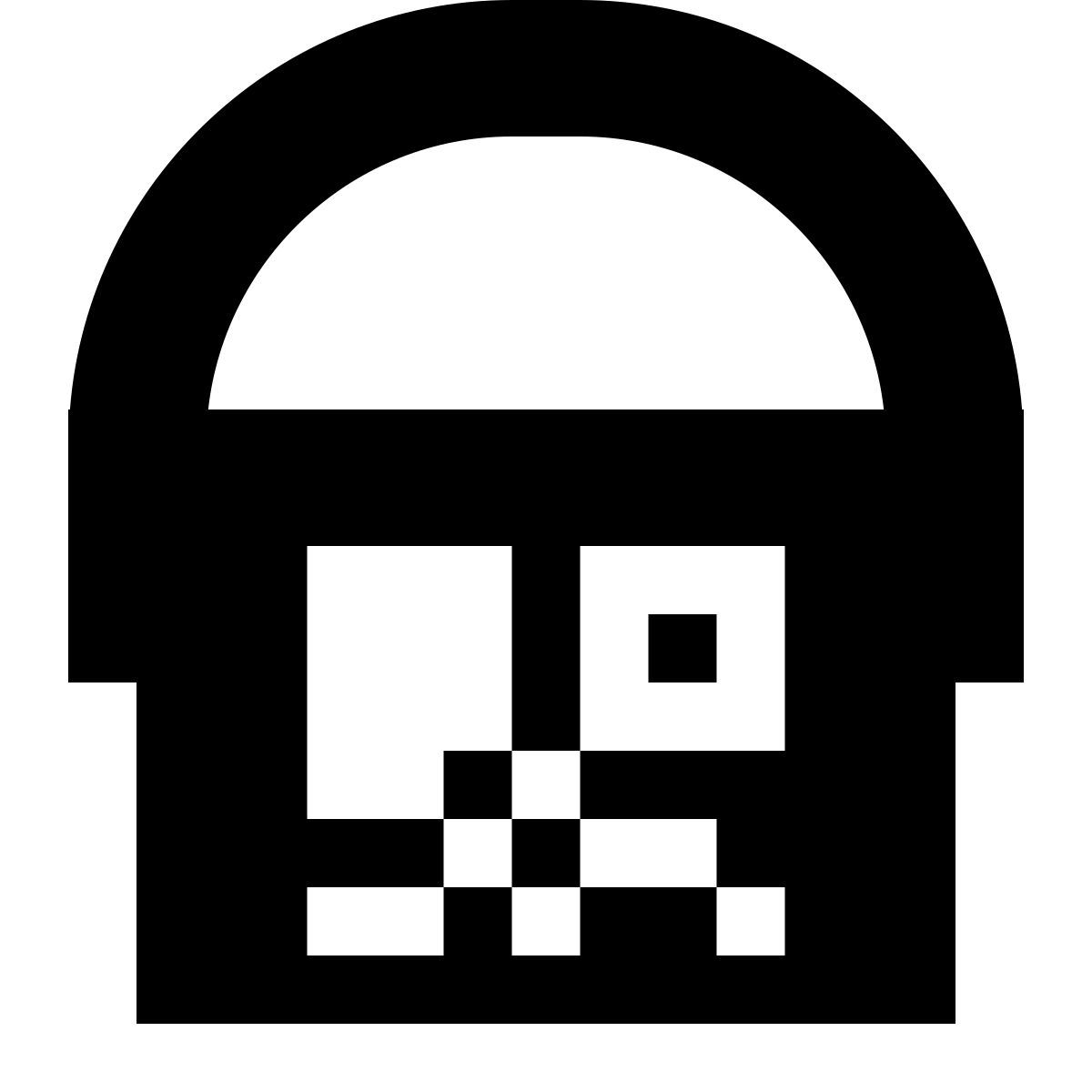 tiny glyph style farbeimer mit qr code icon