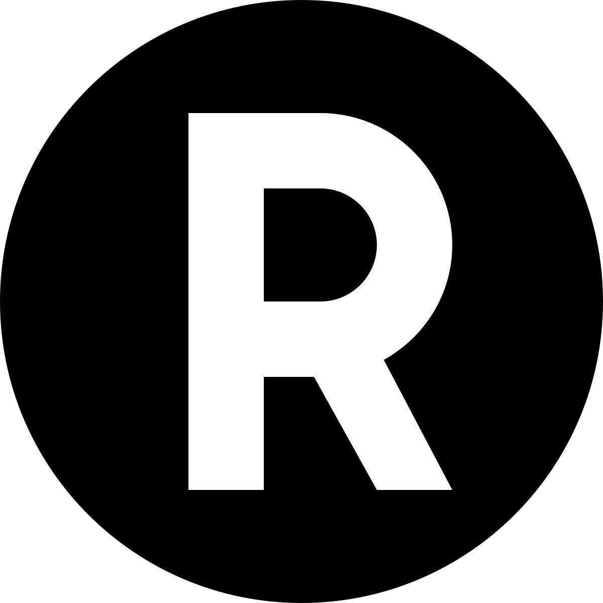 tiny glyph style marchio registrato icon