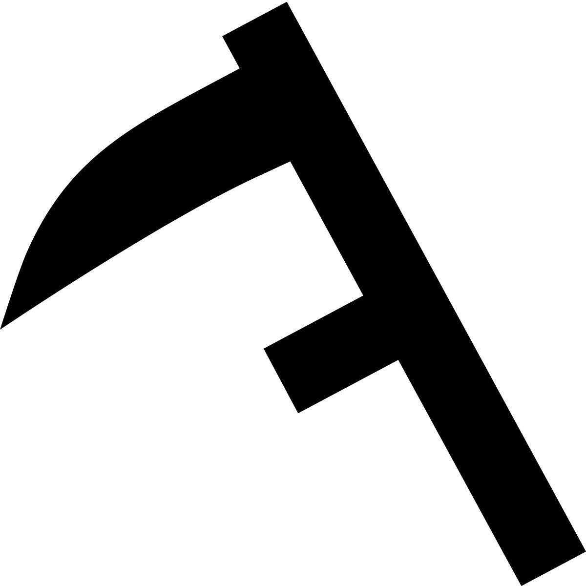 tiny glyph style guadaña icon