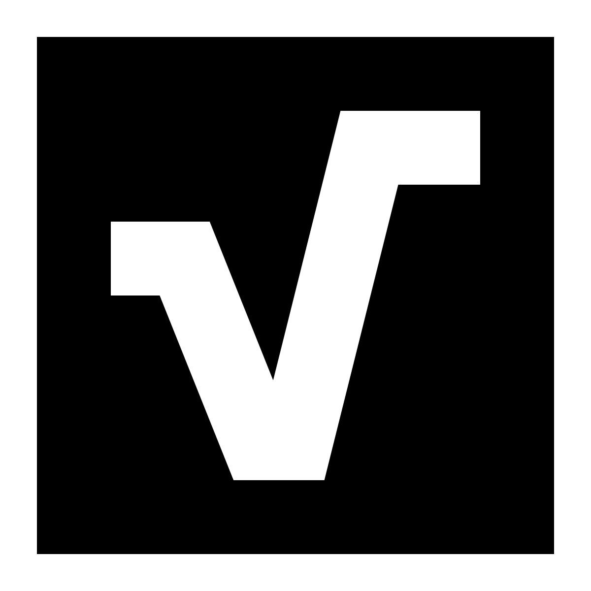 tiny glyph style raíz cuadrada 2 icon