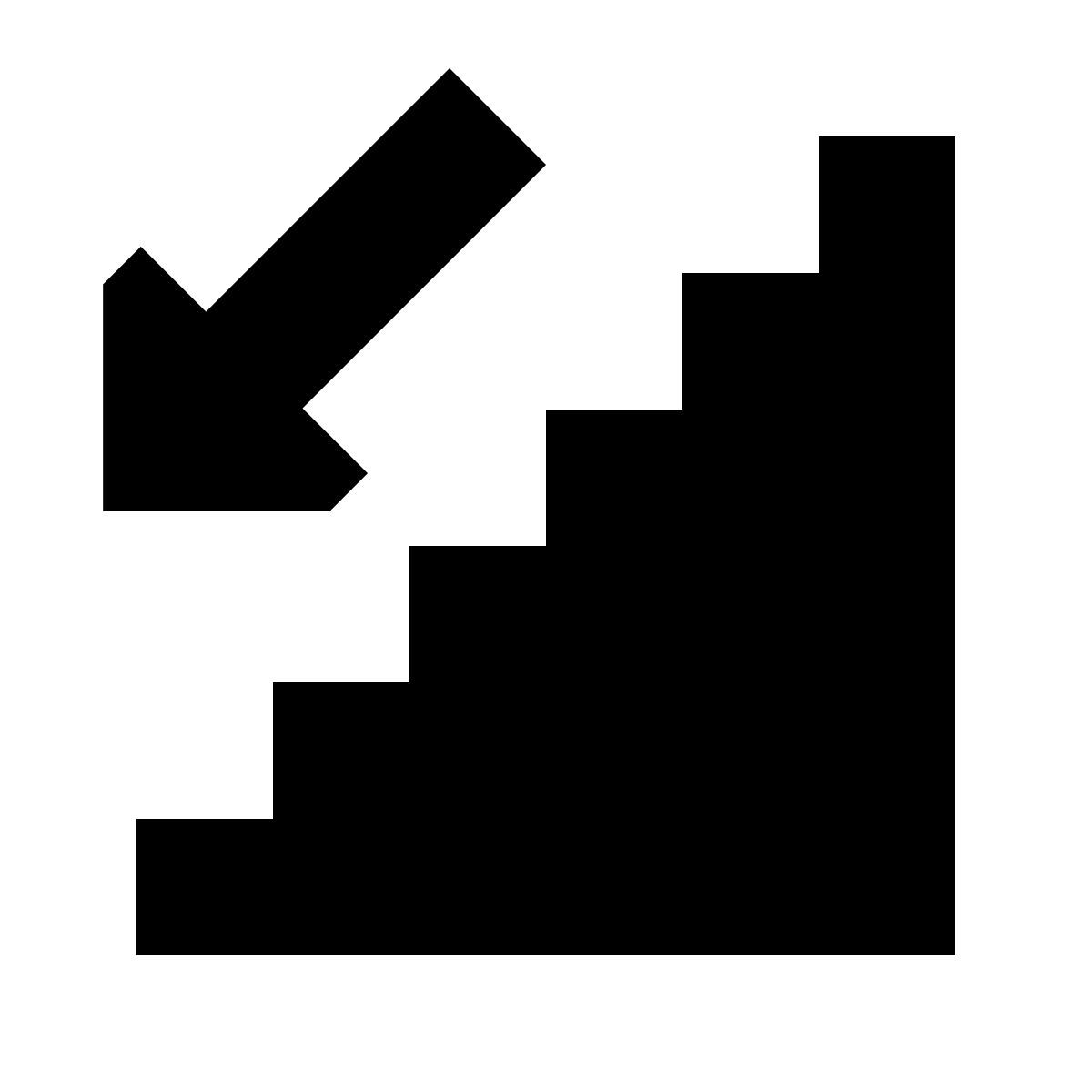 tiny glyph style 계단 아래로 icon