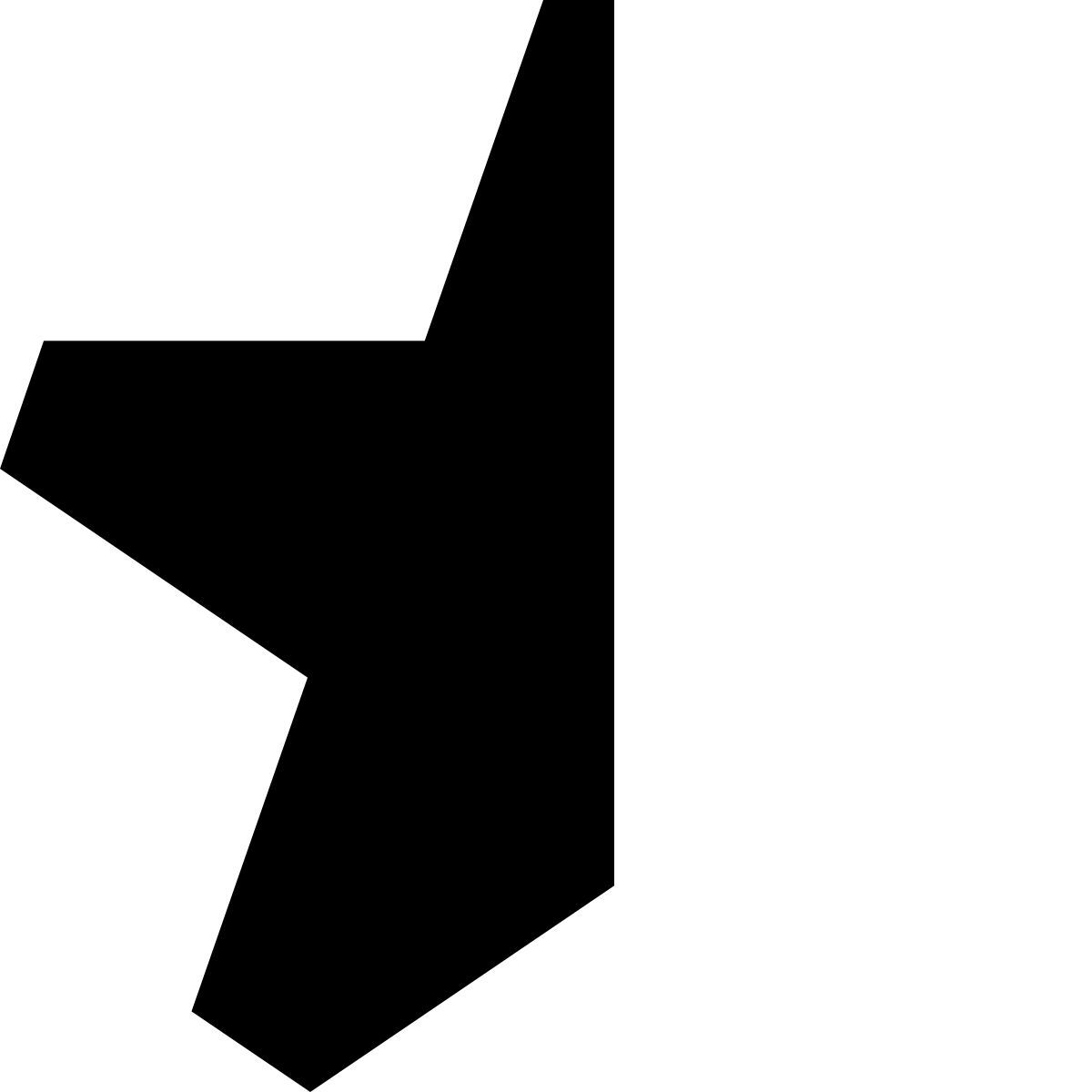 tiny glyph style star half icon