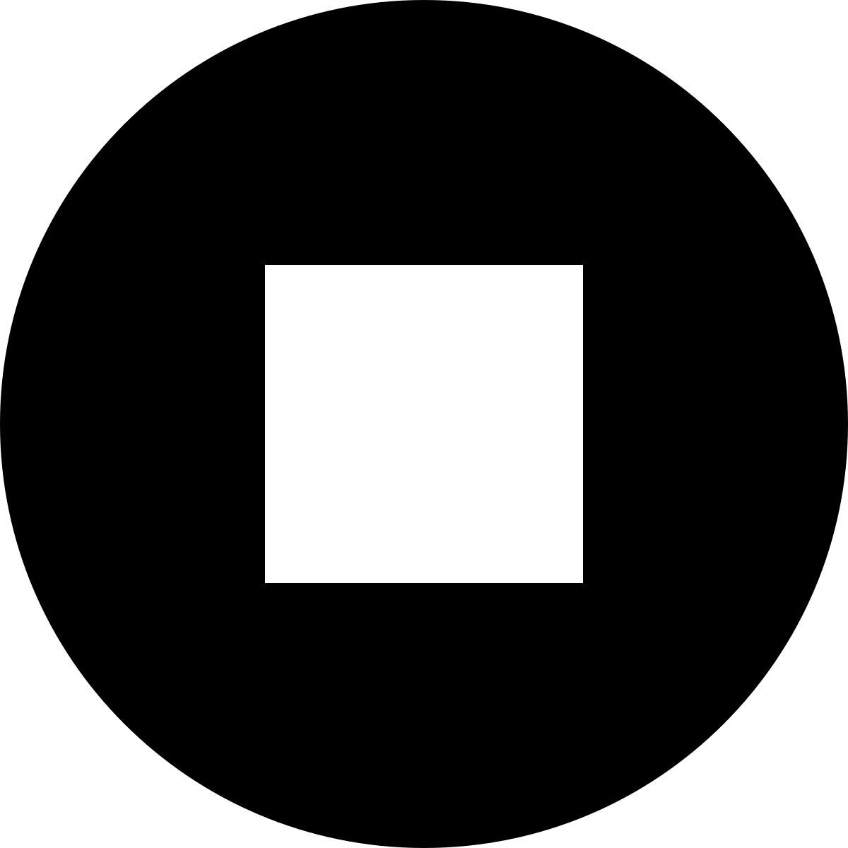 tiny glyph style detener en círculos icon