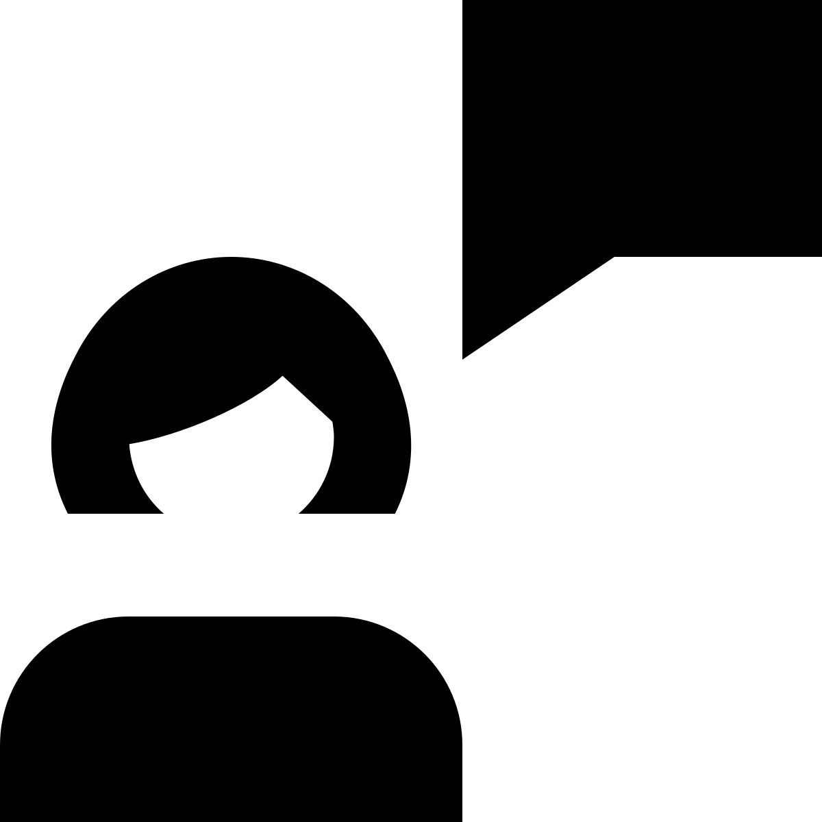 tiny glyph style discuter femme icon