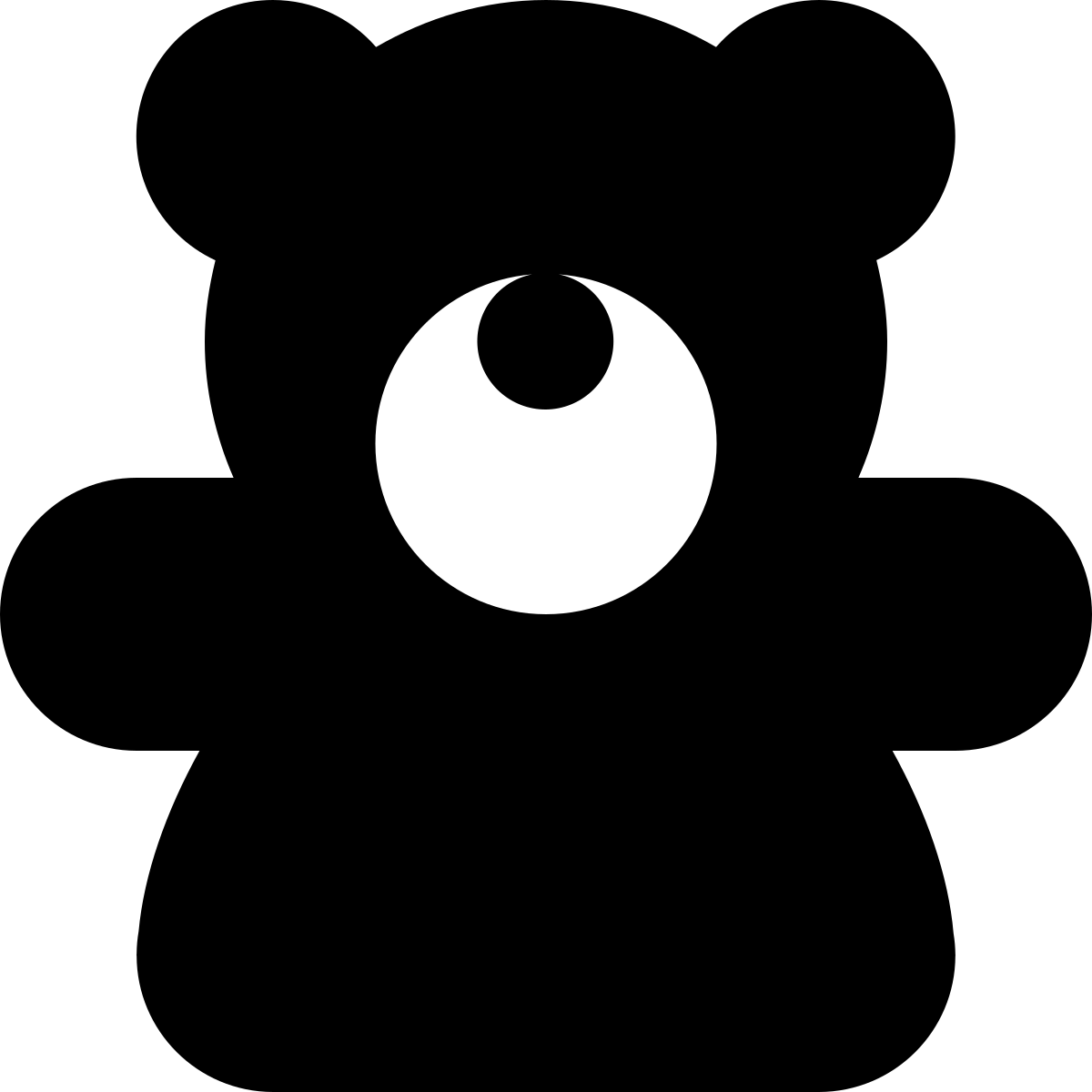 tiny glyph style teddy bear icon