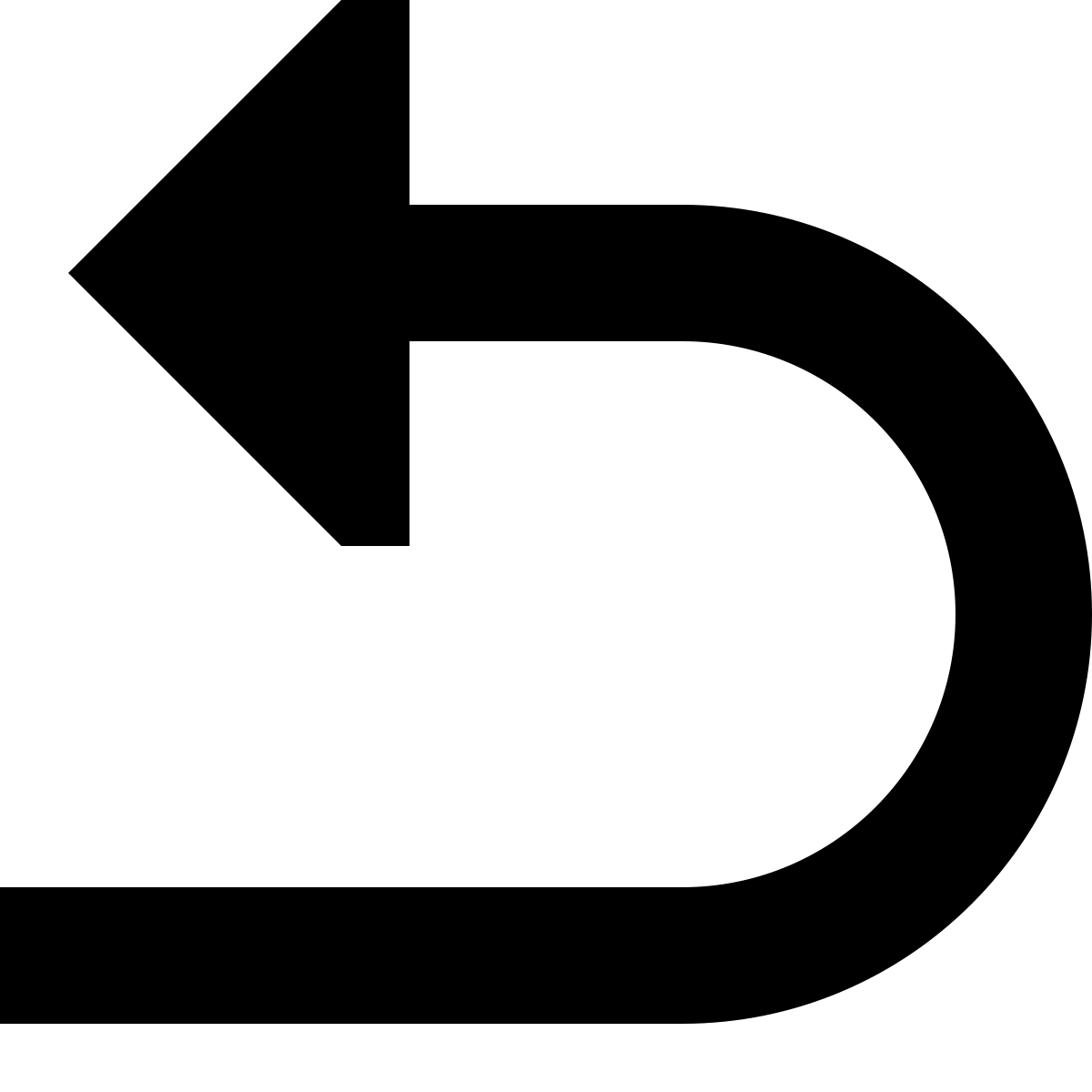 tiny glyph style u turn to left icon