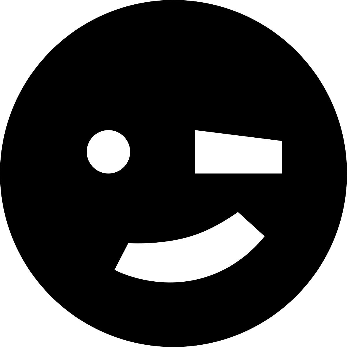 tiny glyph style winking smiley icon
