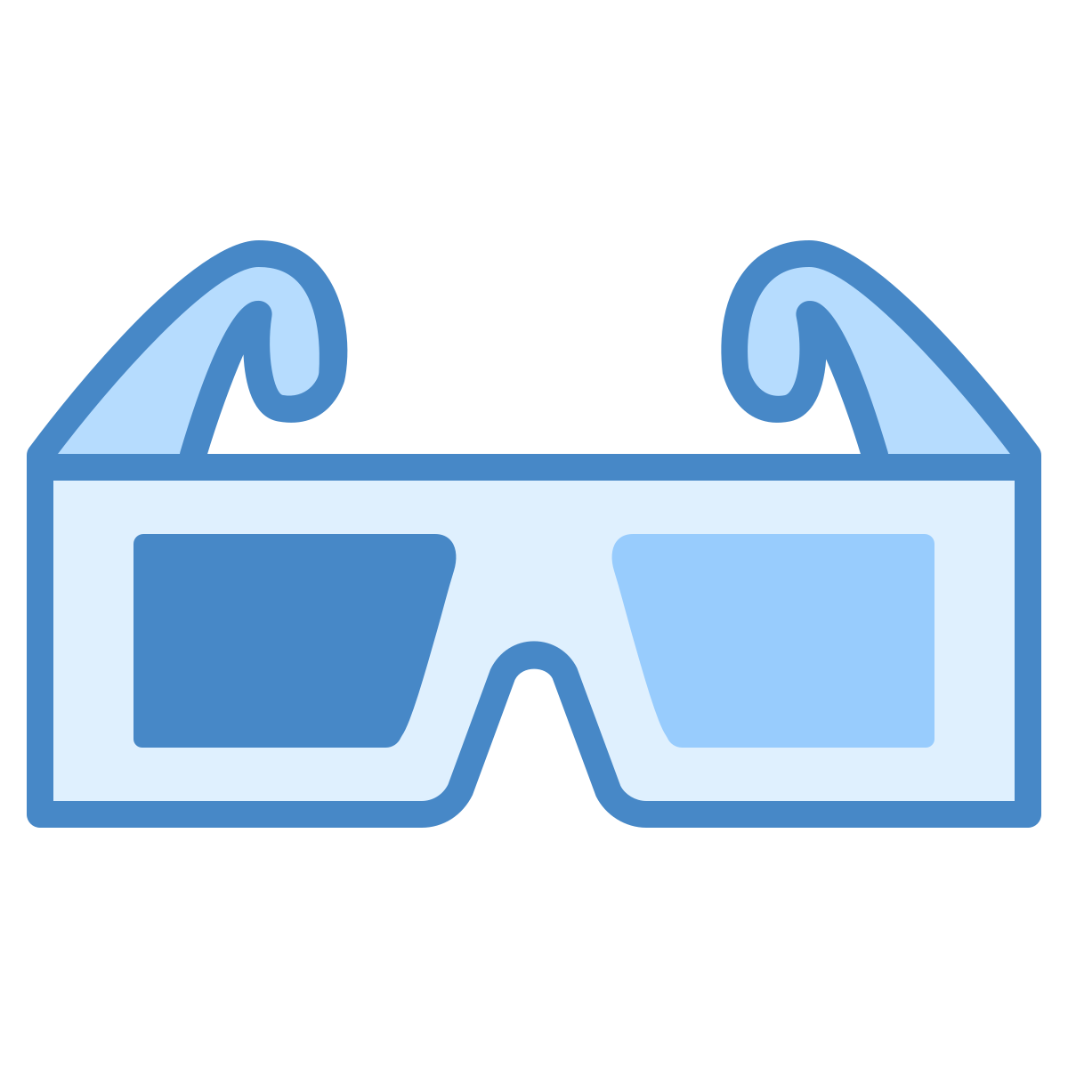 blue ui style 3d glasses icon