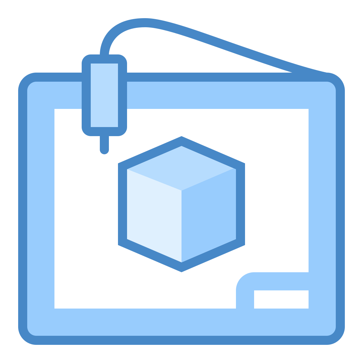 blue ui style 3d printer icon