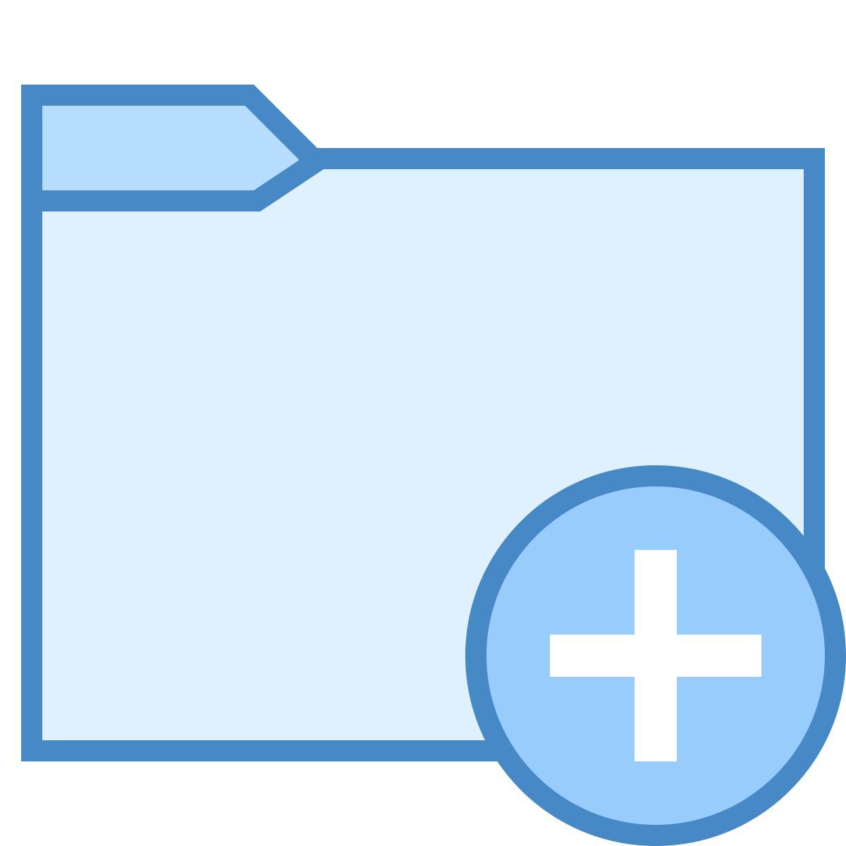 blue ui style adicionar pasta icon