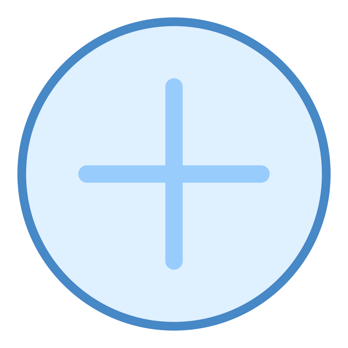 blue ui style add icon