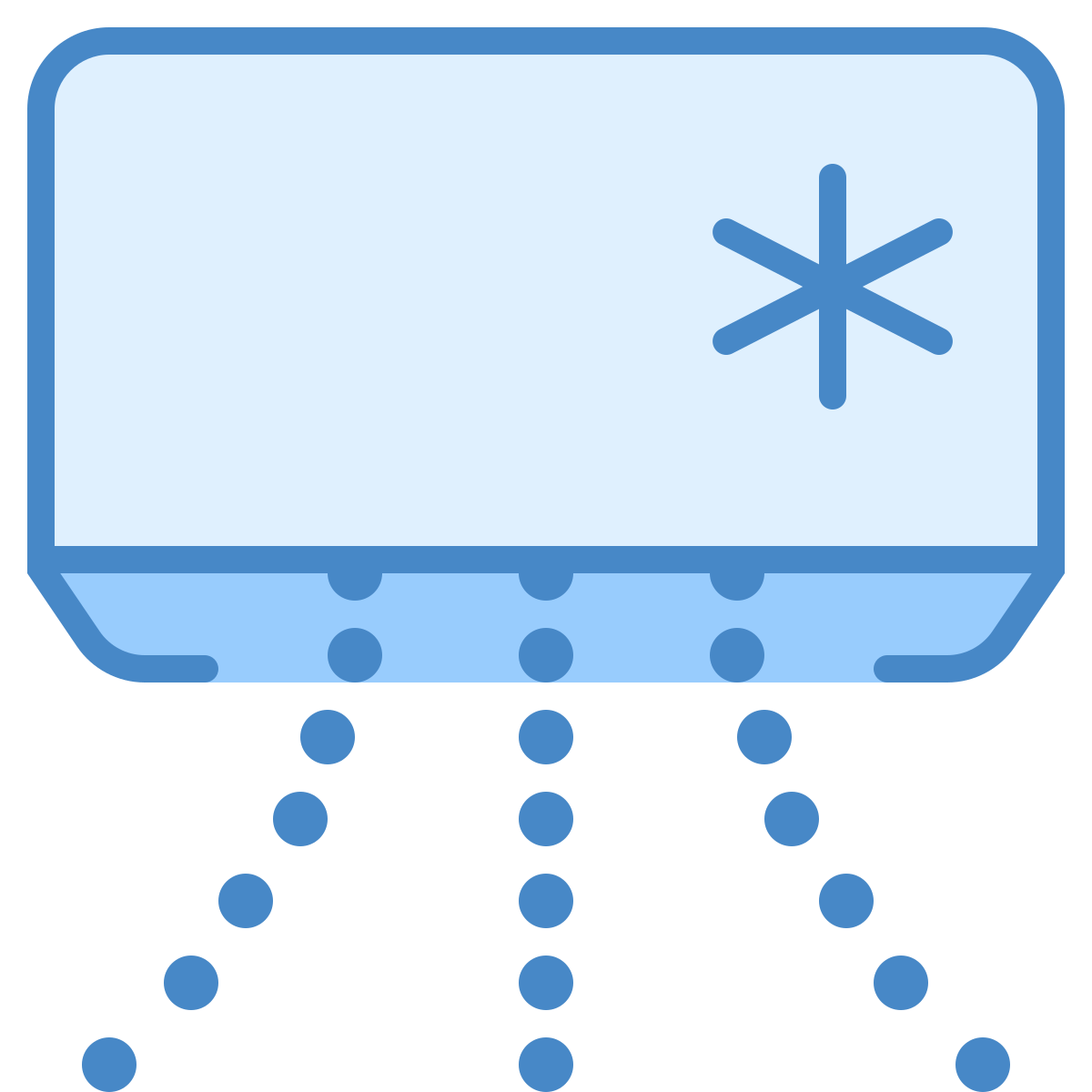 blue ui style air conditioner icon