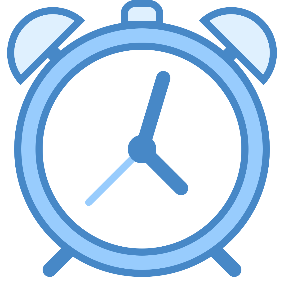blue ui style alarm clock icon