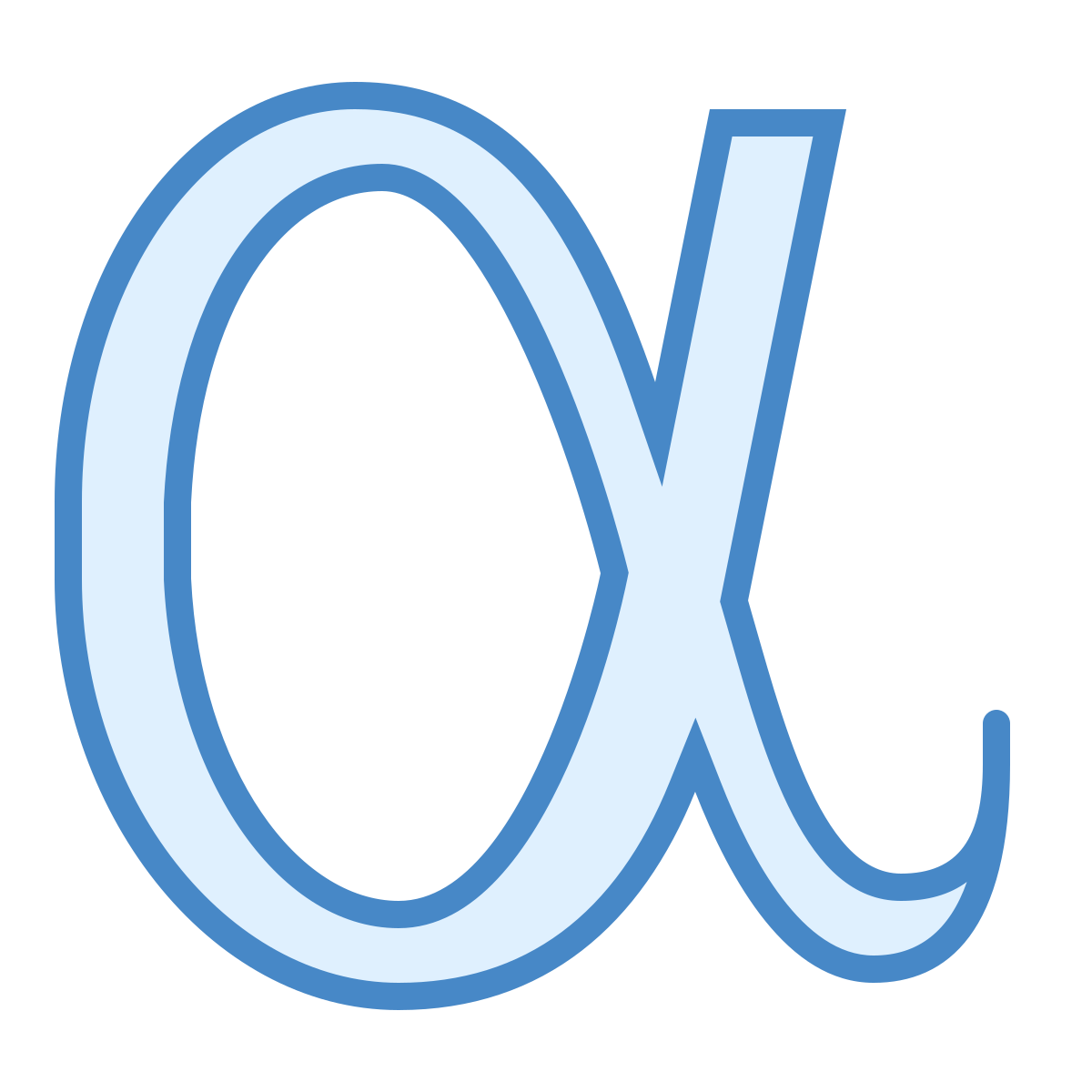 blue ui style alpha icon