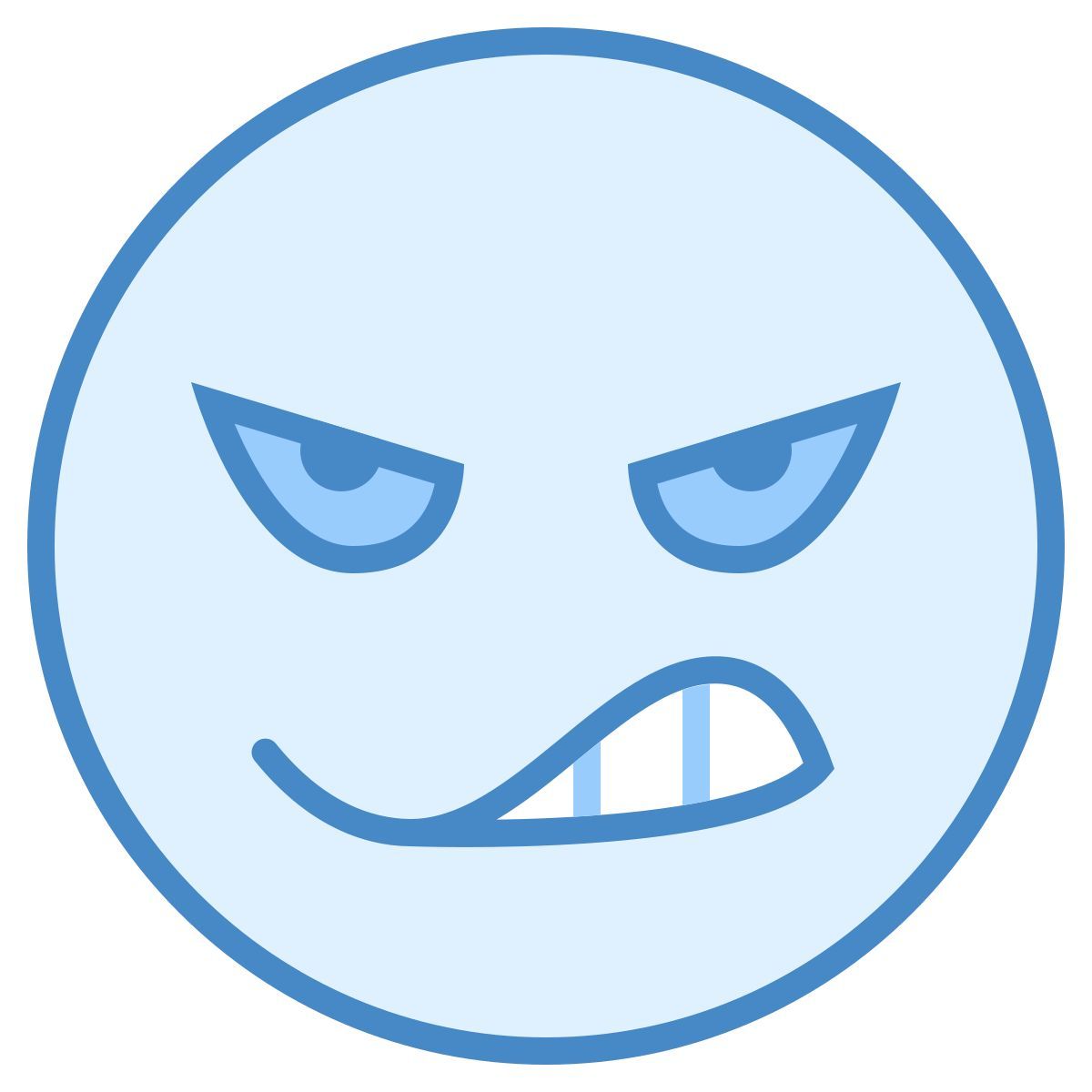 blue ui style wütend icon