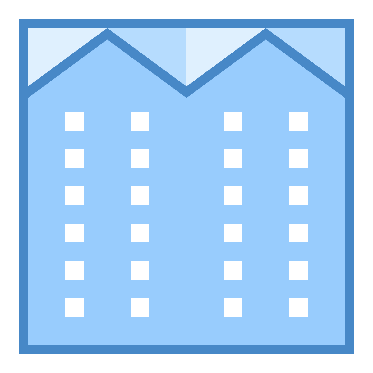 blue ui style apartment icon