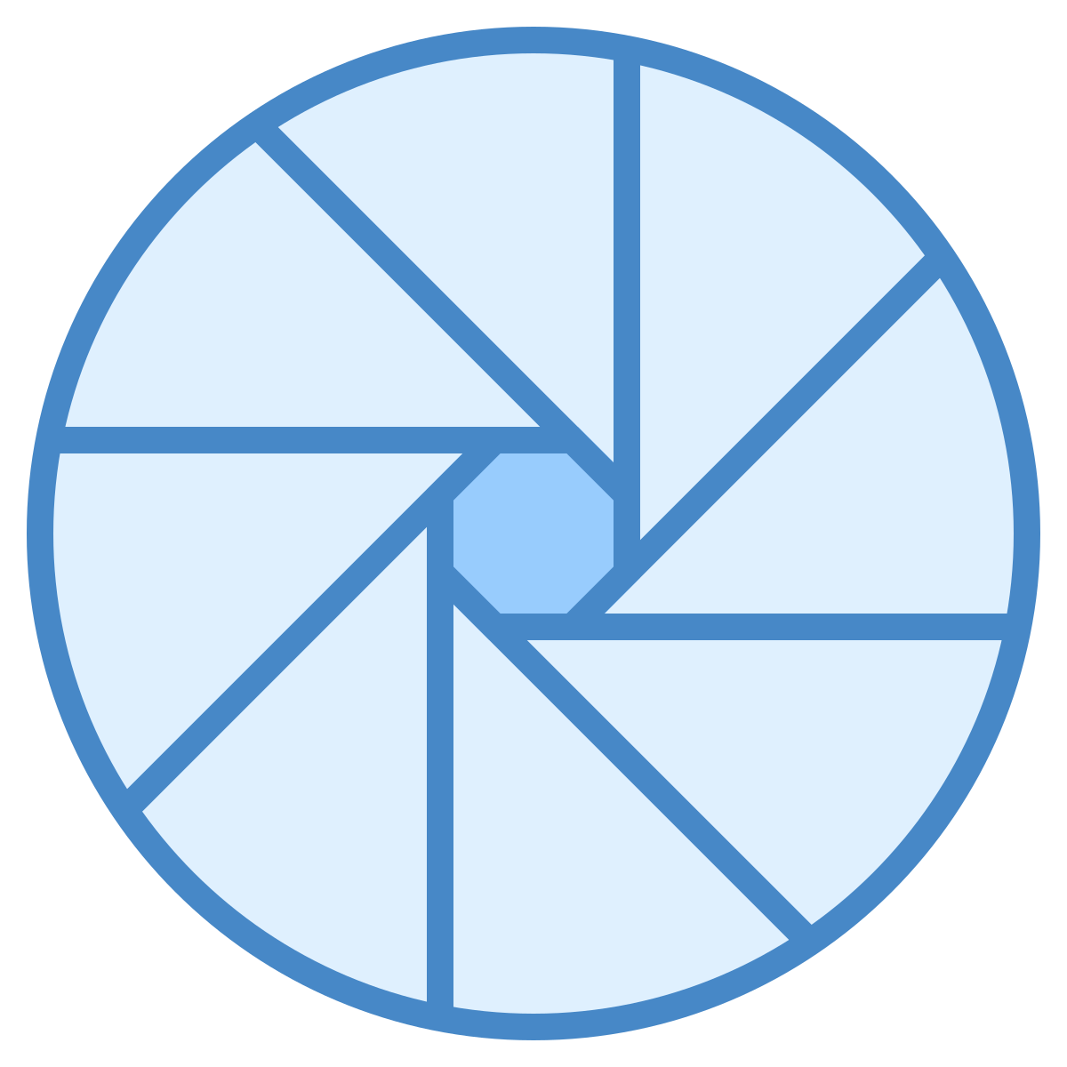 blue ui style aperture icon