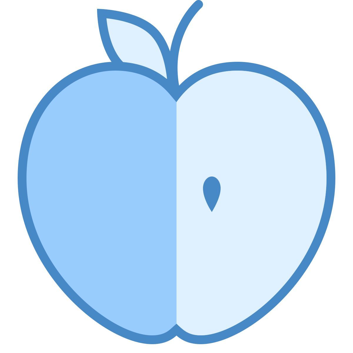 blue ui style apple fruit icon