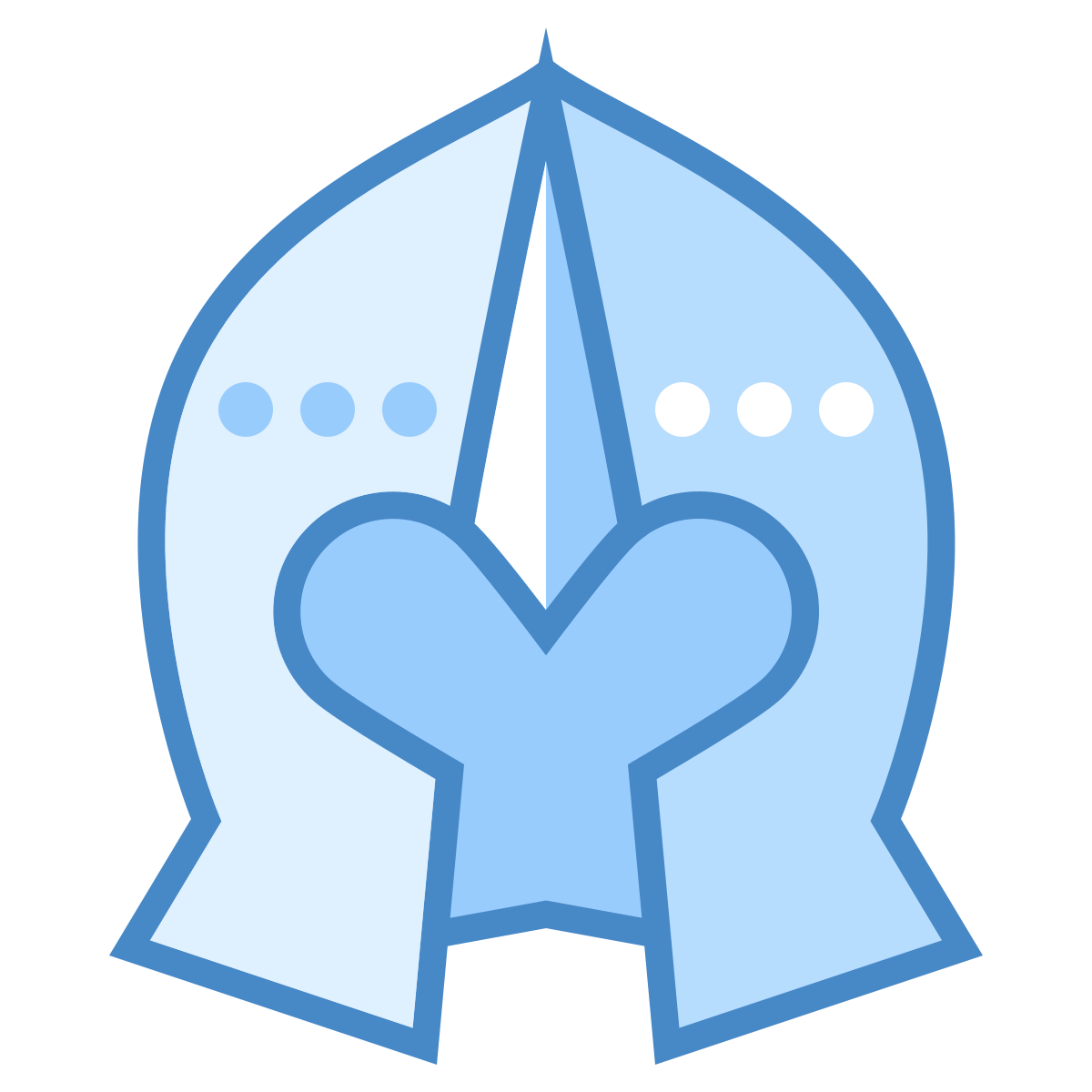 blue ui style armored helmet icon