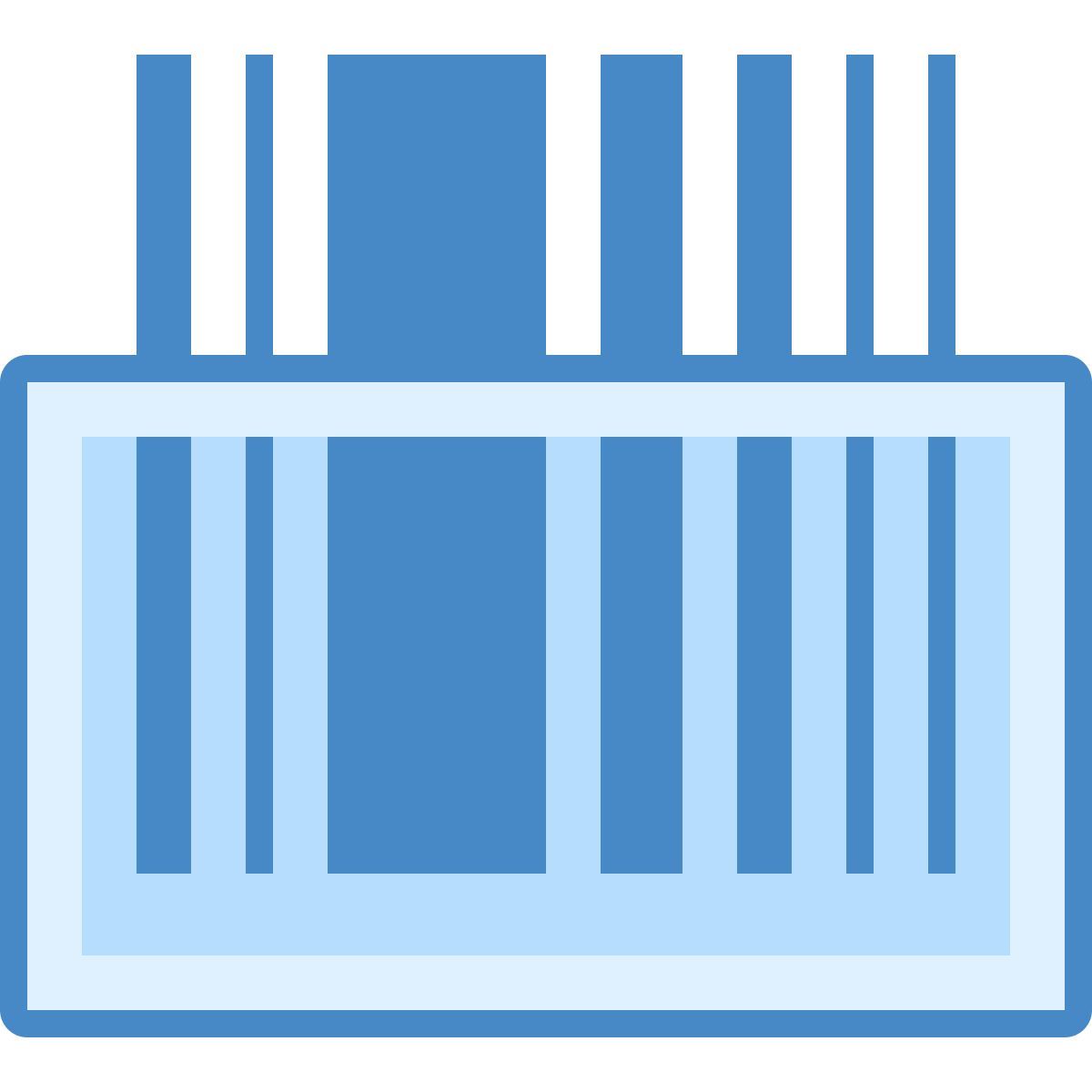 blue ui style scanner di codici a barre icon