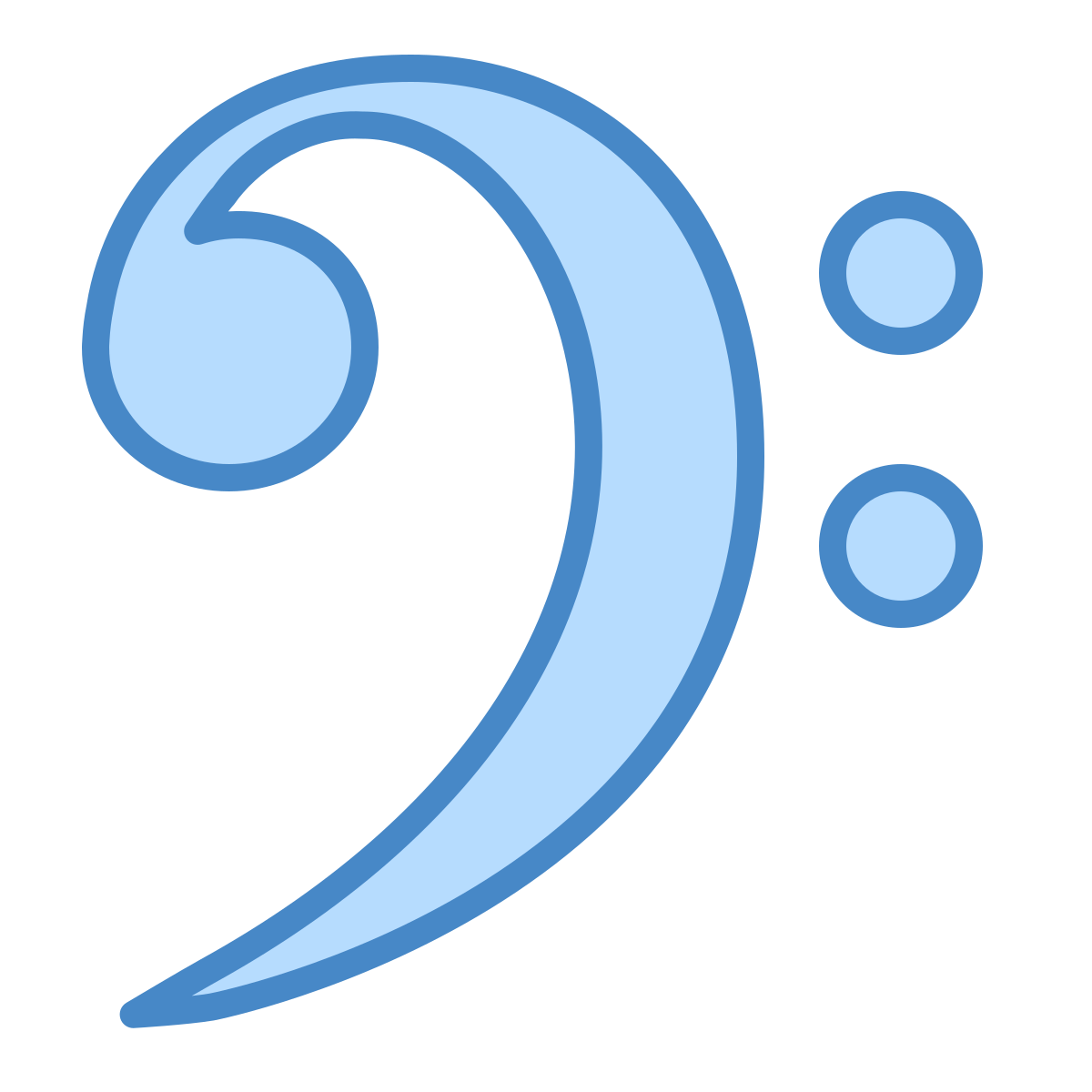 blue ui style bass clef icon