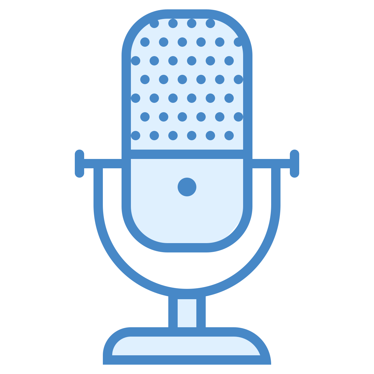 blue ui style block microphone  v2 icon