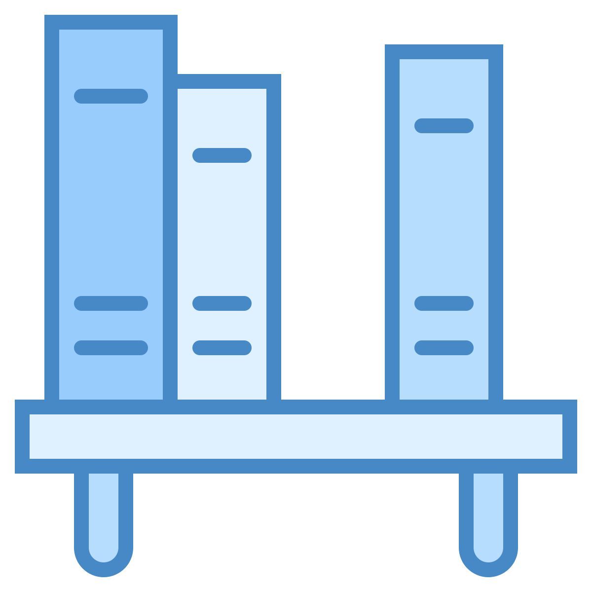 blue ui style 책 선반 icon