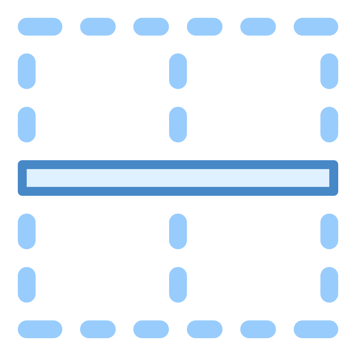 blue ui style border horizontal icon