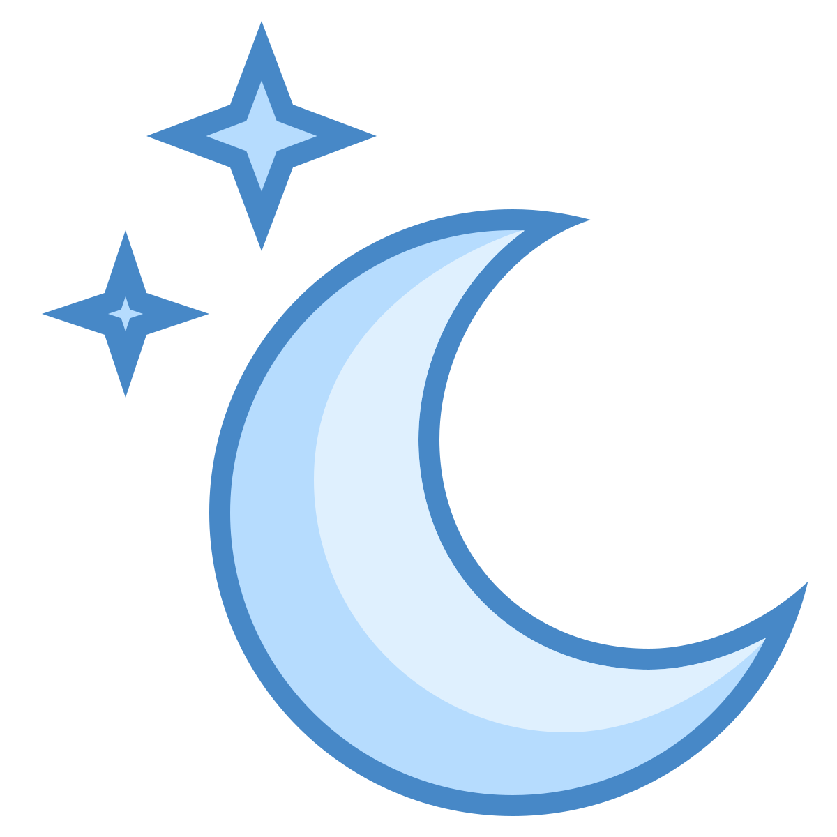 blue ui style bright moon icon