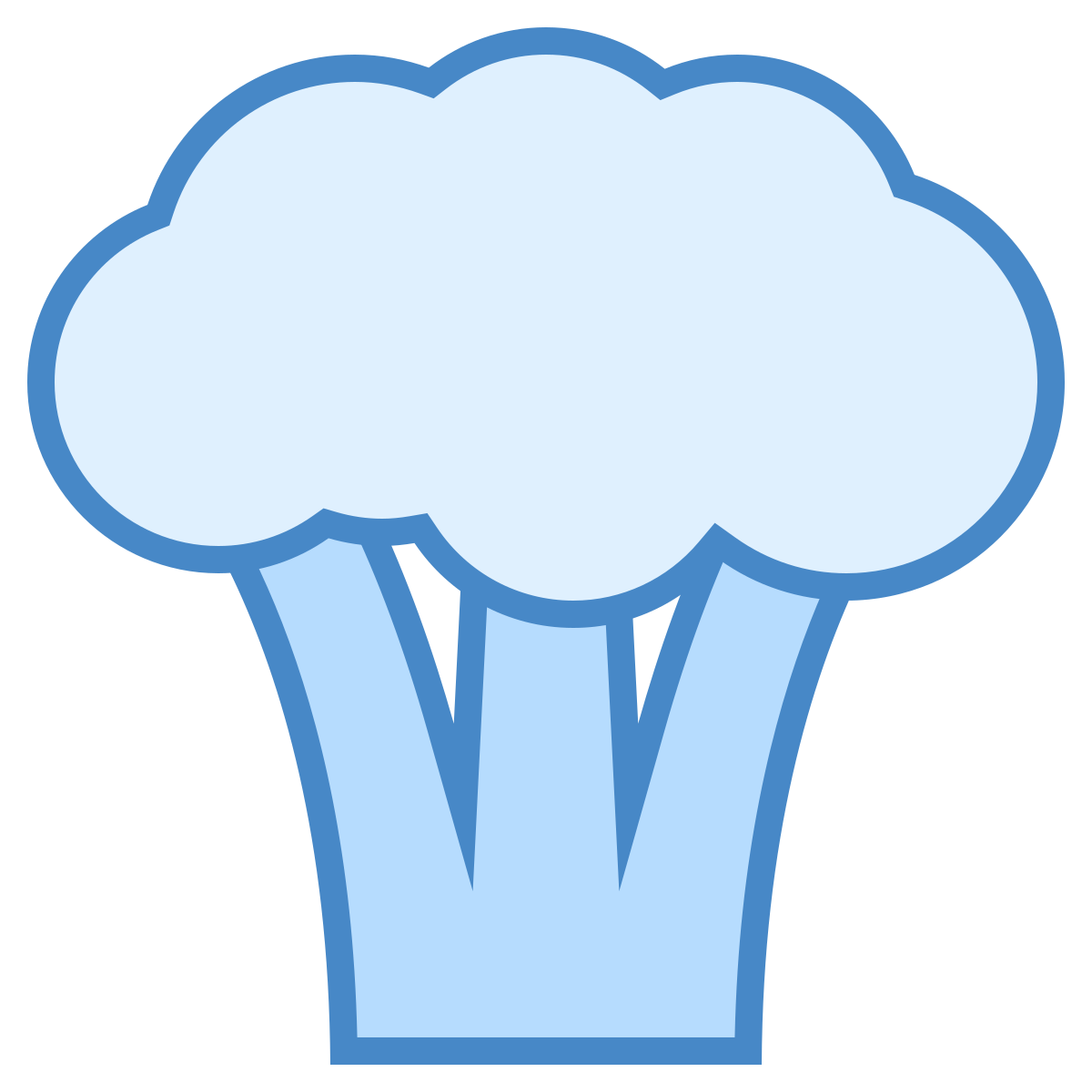 blue ui style broccoli icon