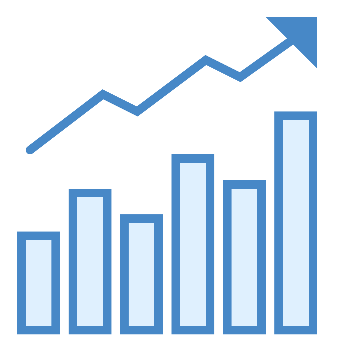 blue ui style bullish icon