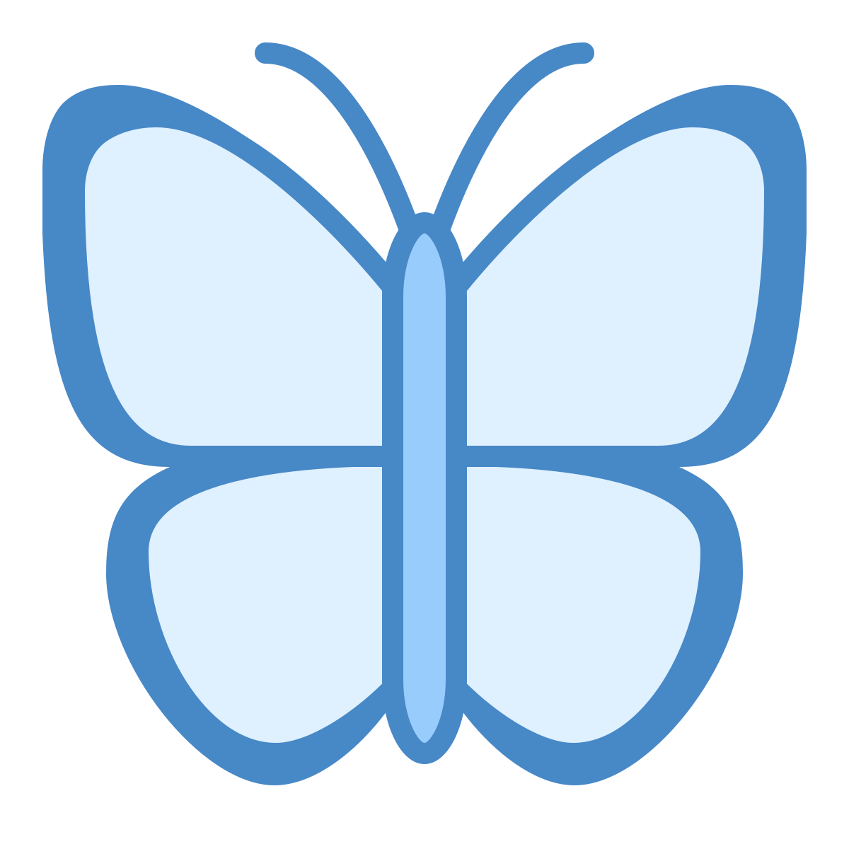 blue ui style butterfly icon