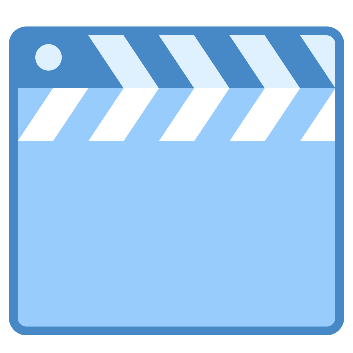 blue ui style clapperboard icon