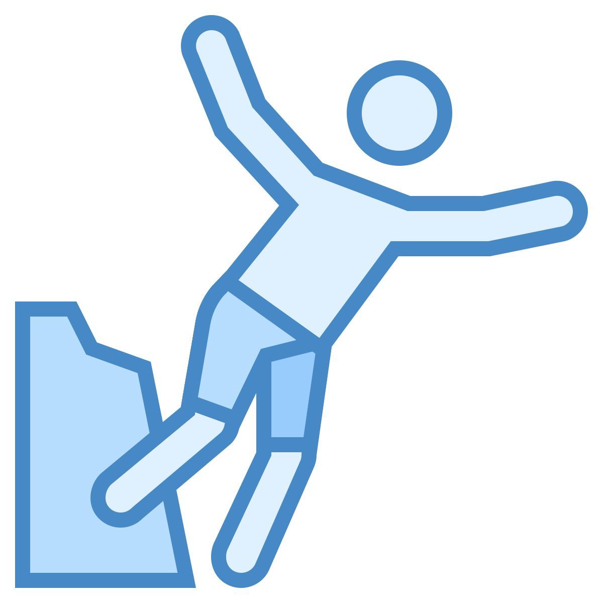 blue ui style klippenspringen icon