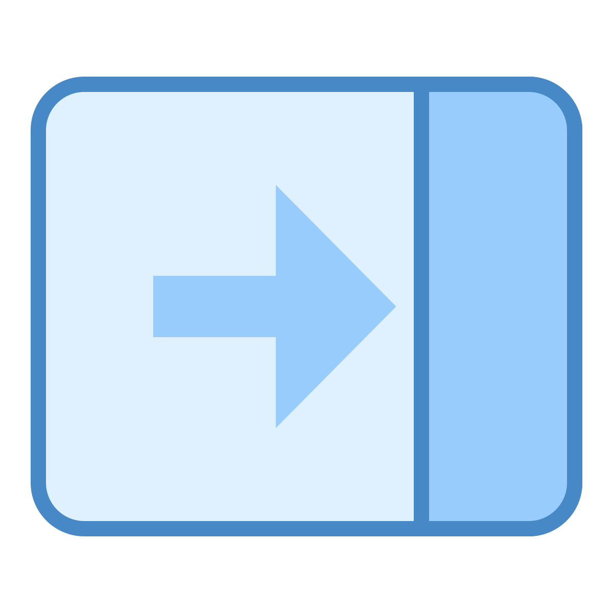 blue ui style close pane icon