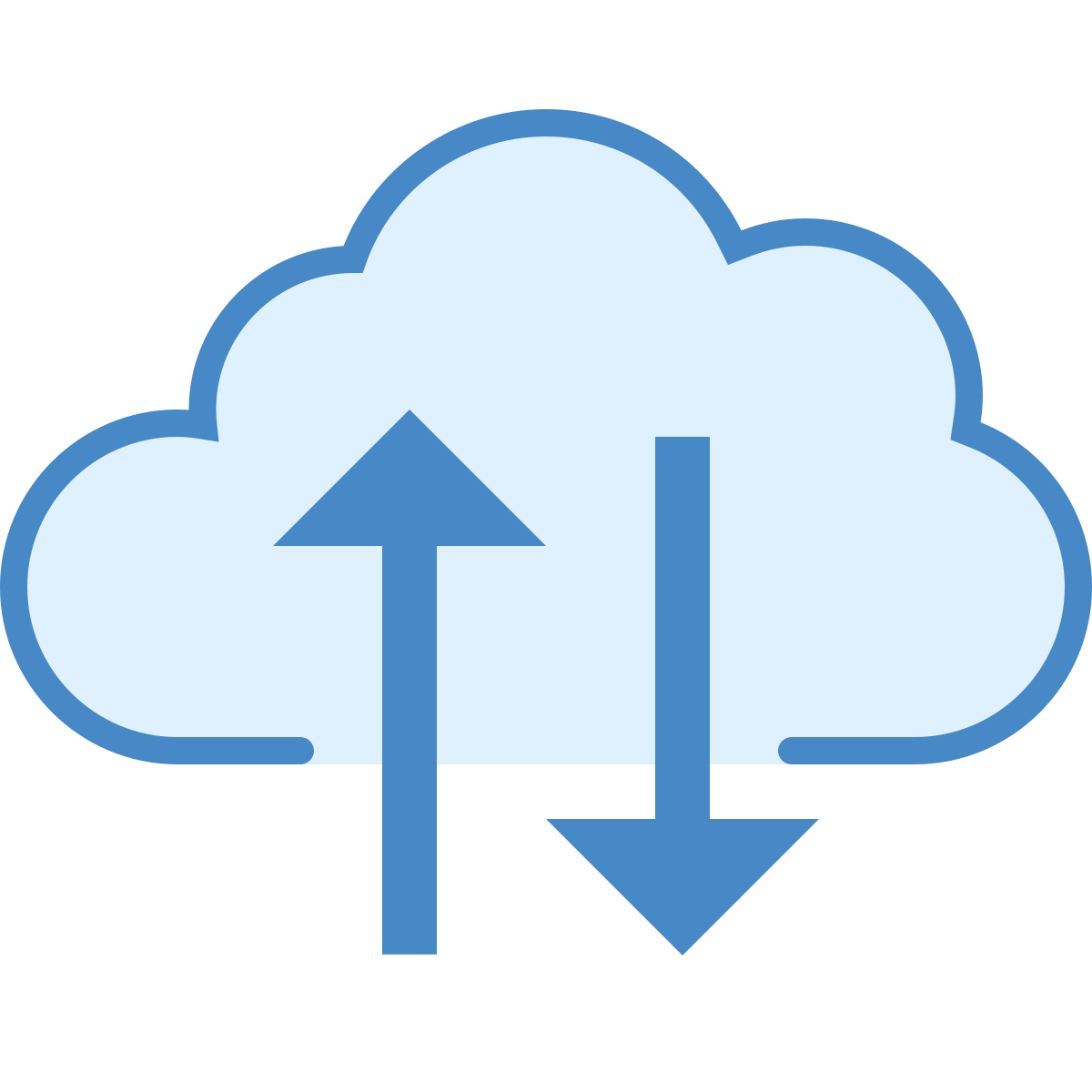 blue ui style cloud backup restore icon