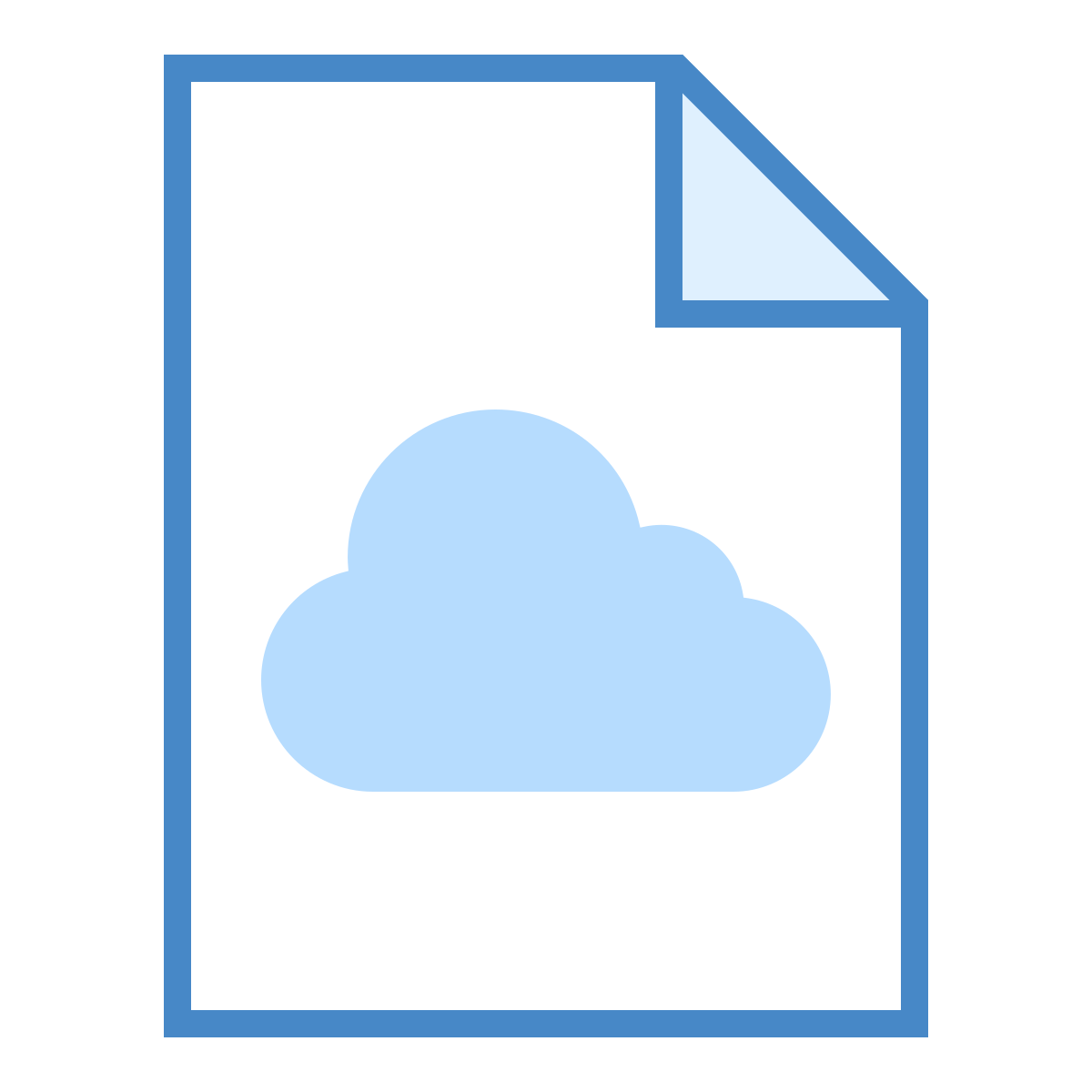 blue ui style cloud file icon