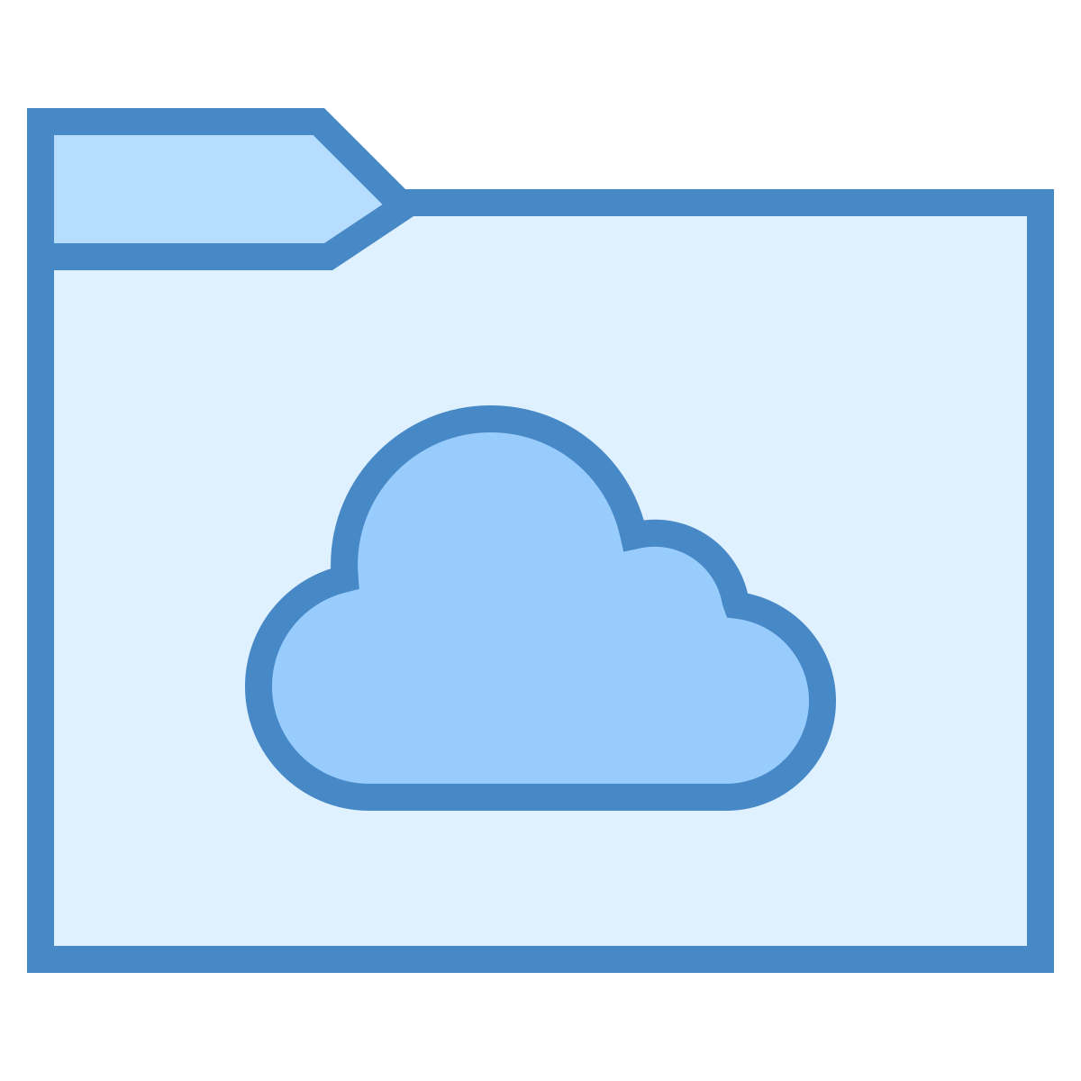 blue ui style cloud folder icon