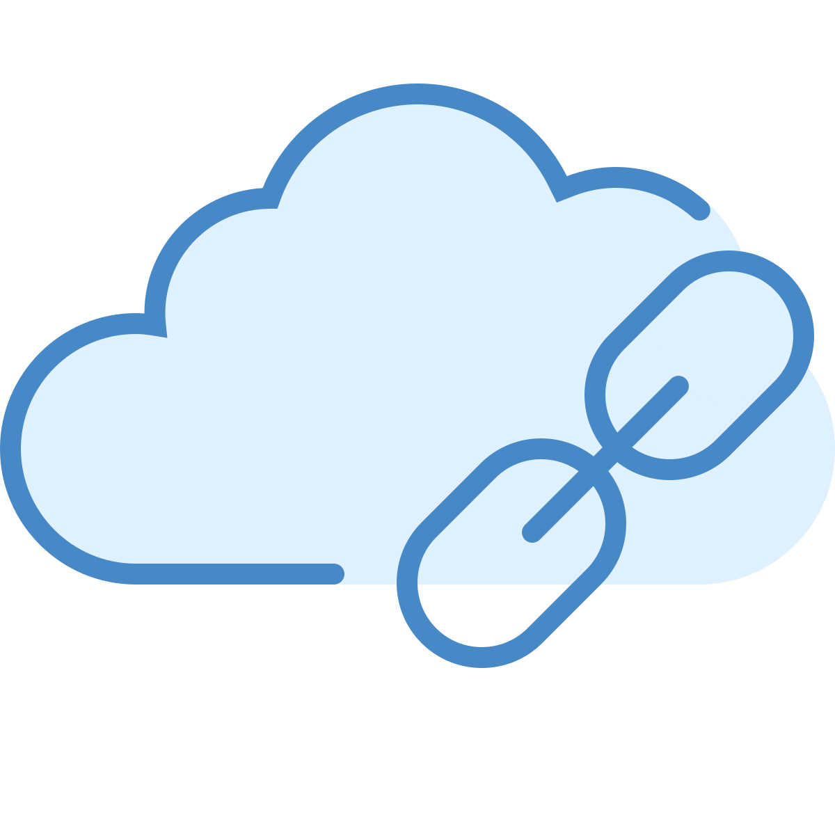 blue ui style cloud link icon