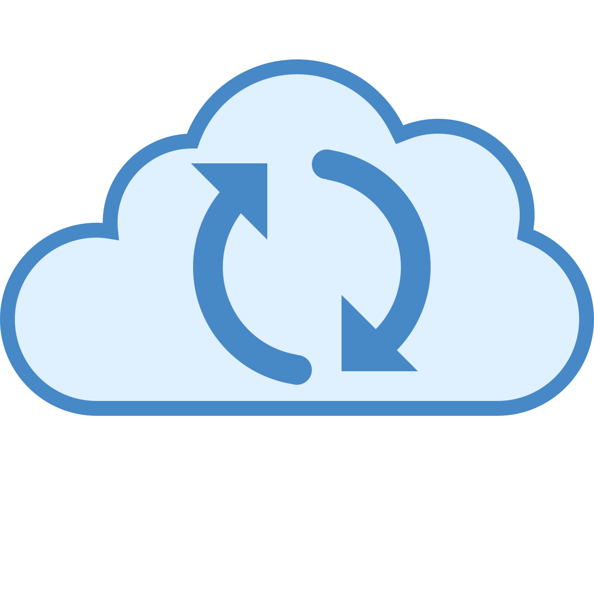 blue ui style cloud sync icon