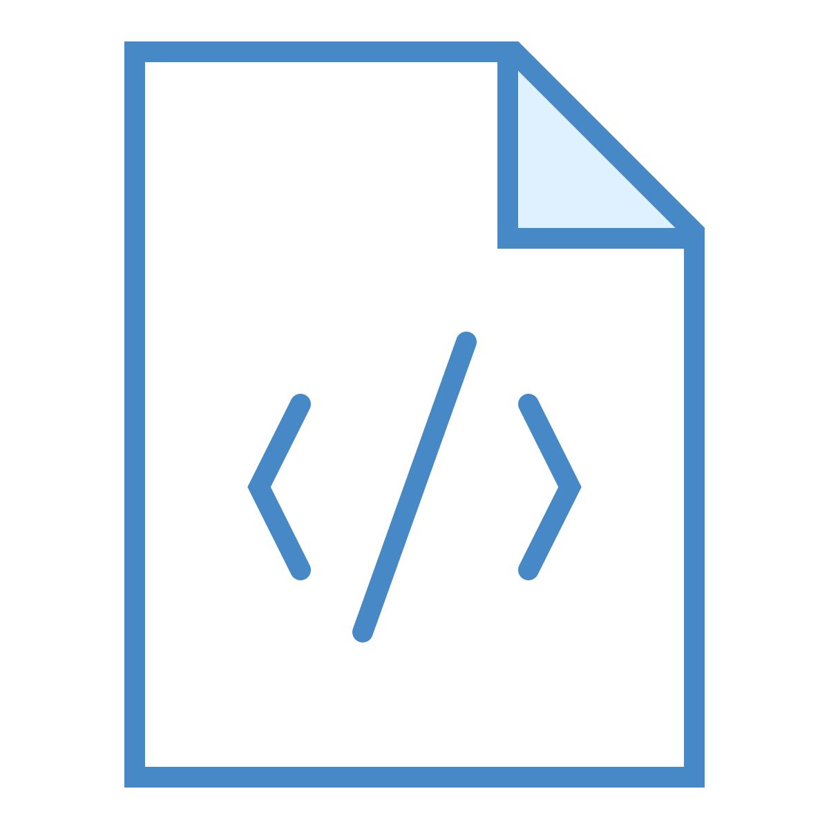 blue ui style code file icon