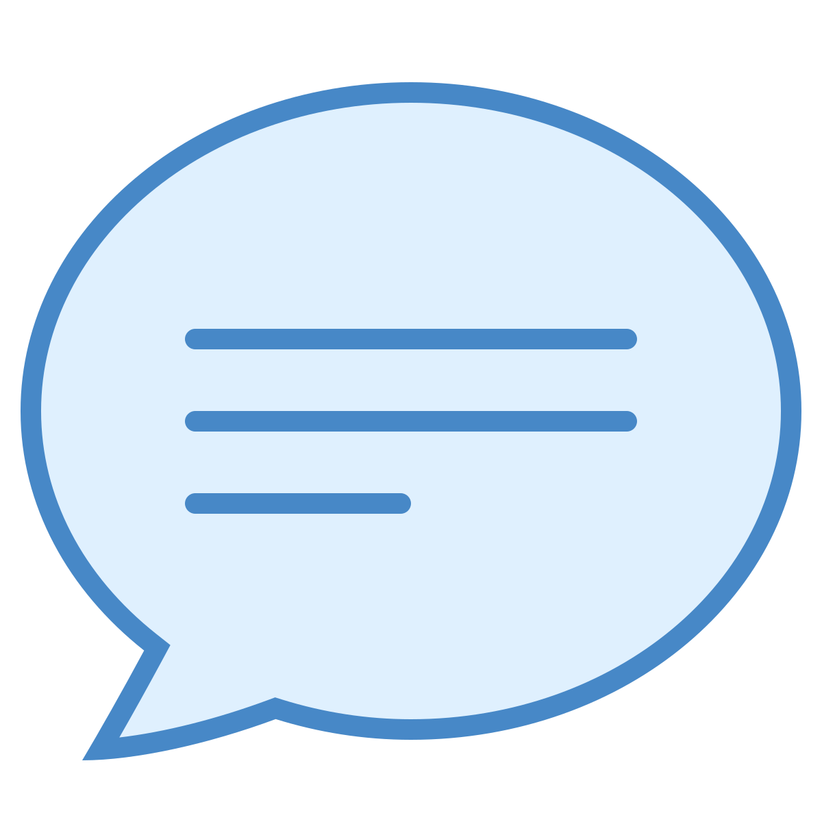 blue ui style comments icon